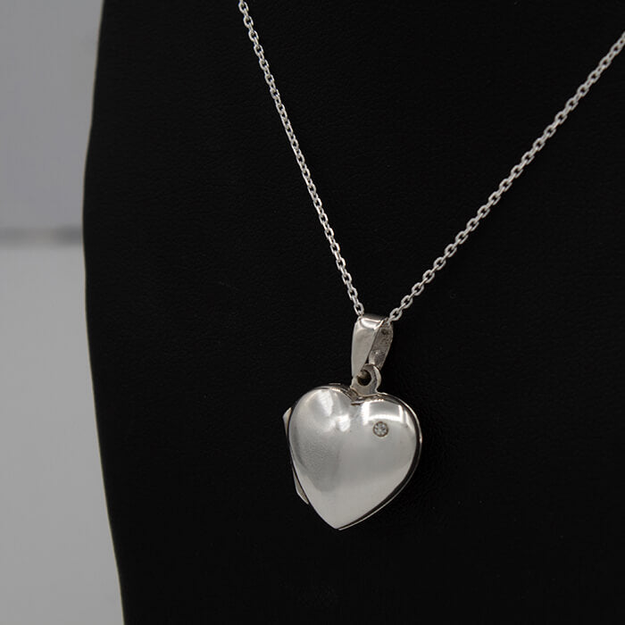 Heart locket with Cubic Zirconia | Joanna